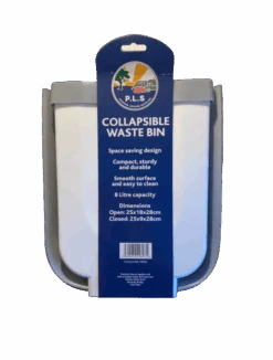 White/Grey Collapsible Waste Bin - Large 28cm