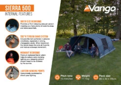 Vango Sierra 500 Poled Tent -World Of Camping Sierra 500 Infographic2 LowRes