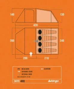 Vango Skye 400 Tent 2025 -World Of Camping Skye400Floorplan LowRes