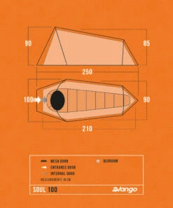 Vango Soul 100 Tent Deep Blue 2025 -World Of Camping Soul100Floorplan LowRes