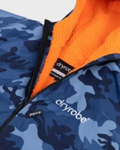 Dryrobe Advance Kids Long Sleeve Blue Camo / Orange -World Of Camping kids advance bluecamoorange 9