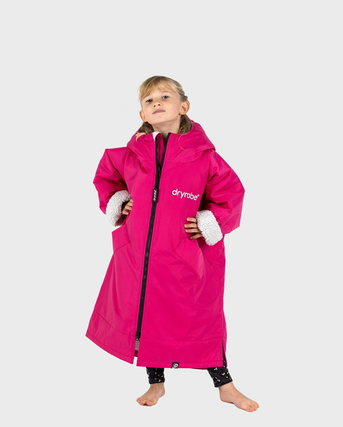 Dryrobe Advance Kids Long Sleeve Pink / Grey 6 Dryrobe Advance Kids Long Sleeve Pink / Grey - Image 4