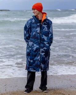 Dryrobe Advance Long Sleeve Blue Camo Orange -World Of Camping male adult advance bluecamoorange 6
