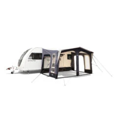 Vango Riviera Air Awning 390 Elements TC Package With Free Tall Annex Elements TC - Riviera, Caravan Awning Side Canopy And CP225 - Breathable Fitted Carpet - Riviera 390 -World Of Camping riviera air 390 elements tc 7